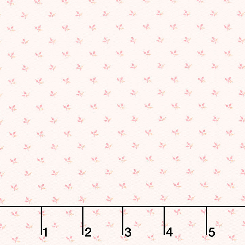 Strawberries and Cream - Tiny Leaf Sprig Yardage Primary Image