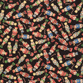 Deck The Halls ( Timeless Treasures) - Tossed Nutcrackers Black Yardage Primary Image