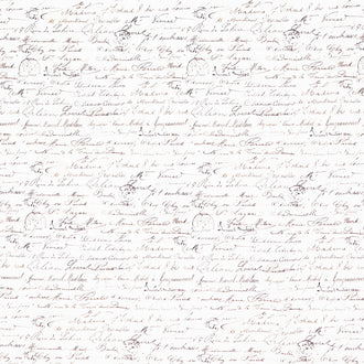 Vintage Rose - Handwriting Text Cream Yardage