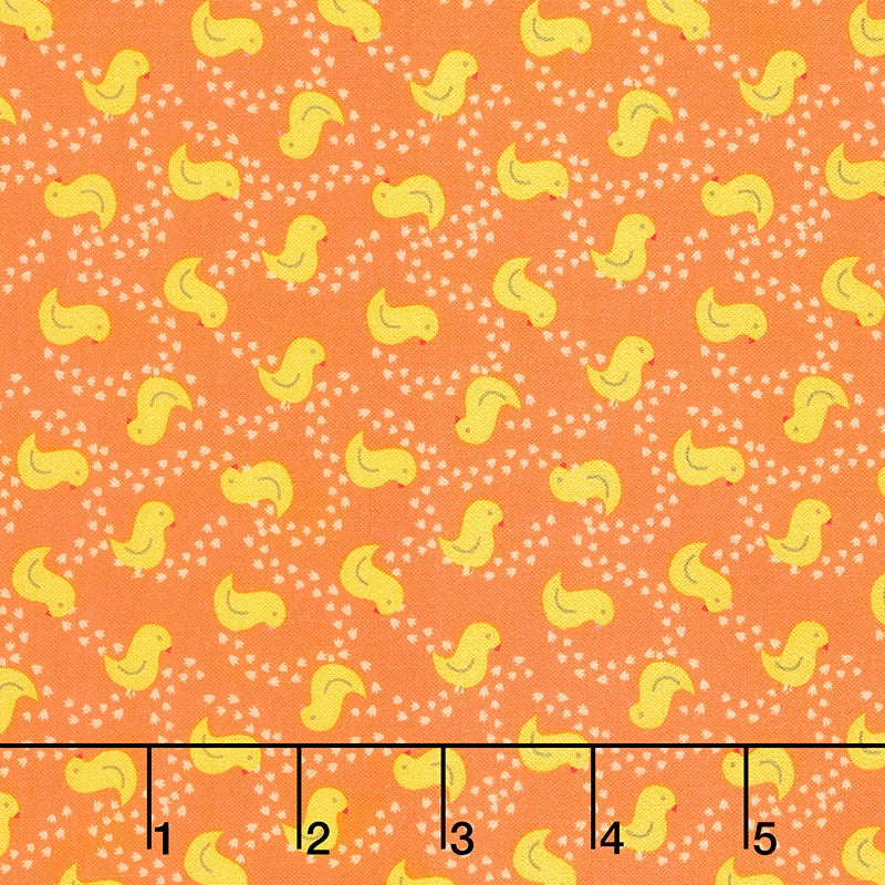Quilt Town - Chuck The Duck Orange Yardage Primary Image
