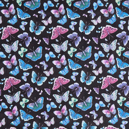Midnight Garden - Butterflies Black Multi Yardage Primary Image