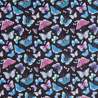 Midnight Garden - Butterflies Black Multi Yardage