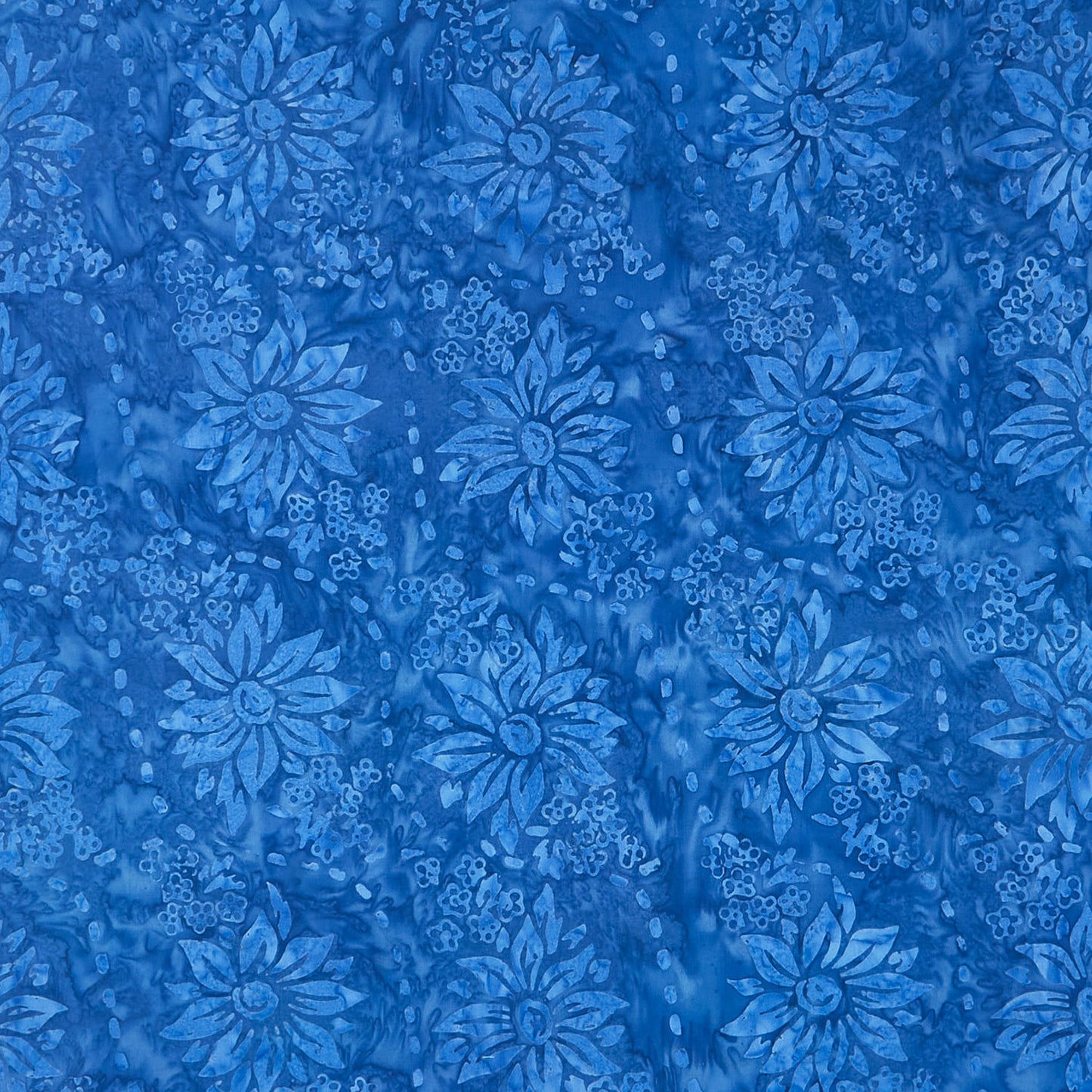 Tonga Batiks - Brightside Faded Victorian Florals Blue Yardage Primary Image