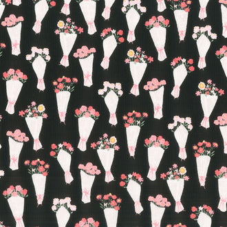 My Valentine - Bouquets Black Yardage