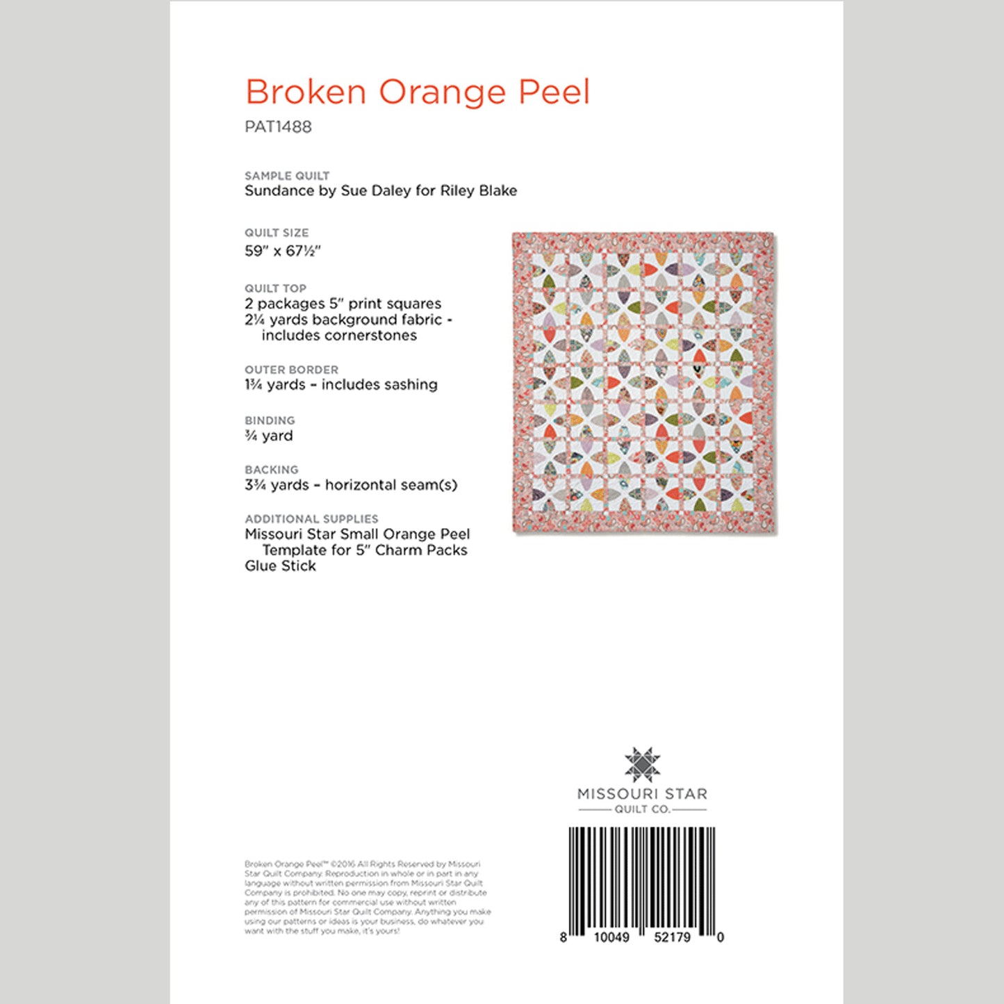 Digital Download - Broken Orange Peel Quilt Pattern by Missouri Star Alternative View #1