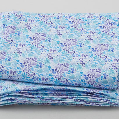Winged Whisper - Floral Ditsy White/ Teal 3 Yard Cut