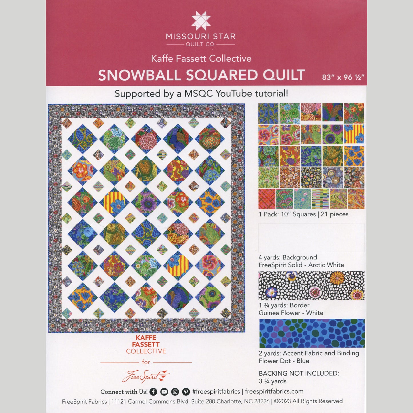Missouri Star Kaffe Fassett Snowball Squared Quilt Kit Alternative View #2