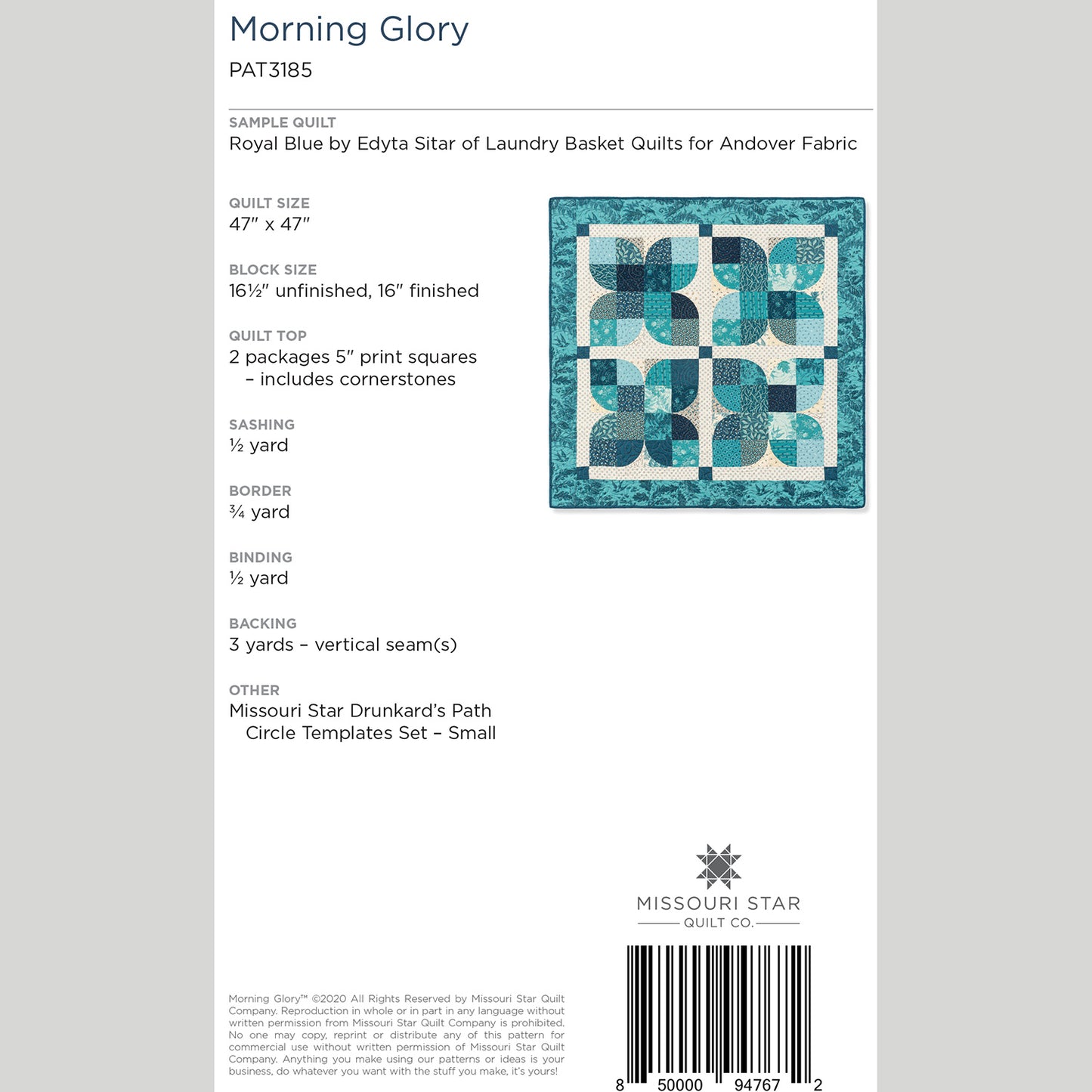 Digital Download - Morning Glory Quilt Pattern by Missouri Star Alternative View #1