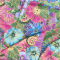 Earth Song - Packed Floral Dark Orchid Metallic Yardage