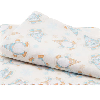 I Love Sn'gnomies 2 Ply Flannel - Gnome Snow Angels Cream 2 Yard Cut