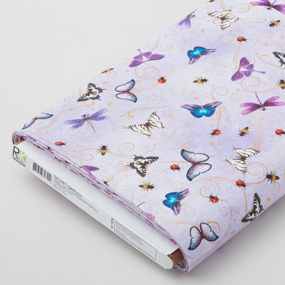 Secret Garden - Lavender Butterflies 10 Yard Bolt