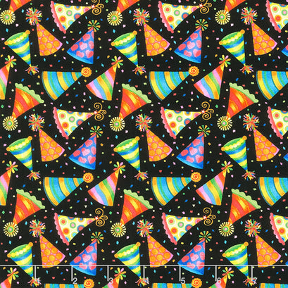 Party Time - Tossed Party Hats Multi Yardage