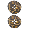 Recycled Leather Leopard 23mm Buttons - Beige-Camel Primary Image