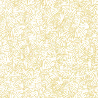 Gingko Garden - Ginkgo Blender White Metallic Yardage
