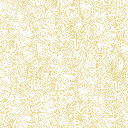 Gingko Garden - Ginkgo Blender White Metallic Yardage