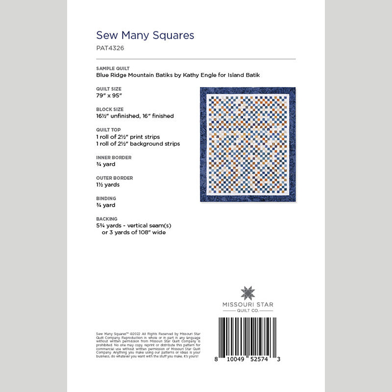Digital Download - Sew Many Squares Quilt Pattern by Missouri Star Alternative View #1