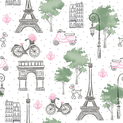 Cuddle® Prints - Paris Snow Digitally Printed Yardage