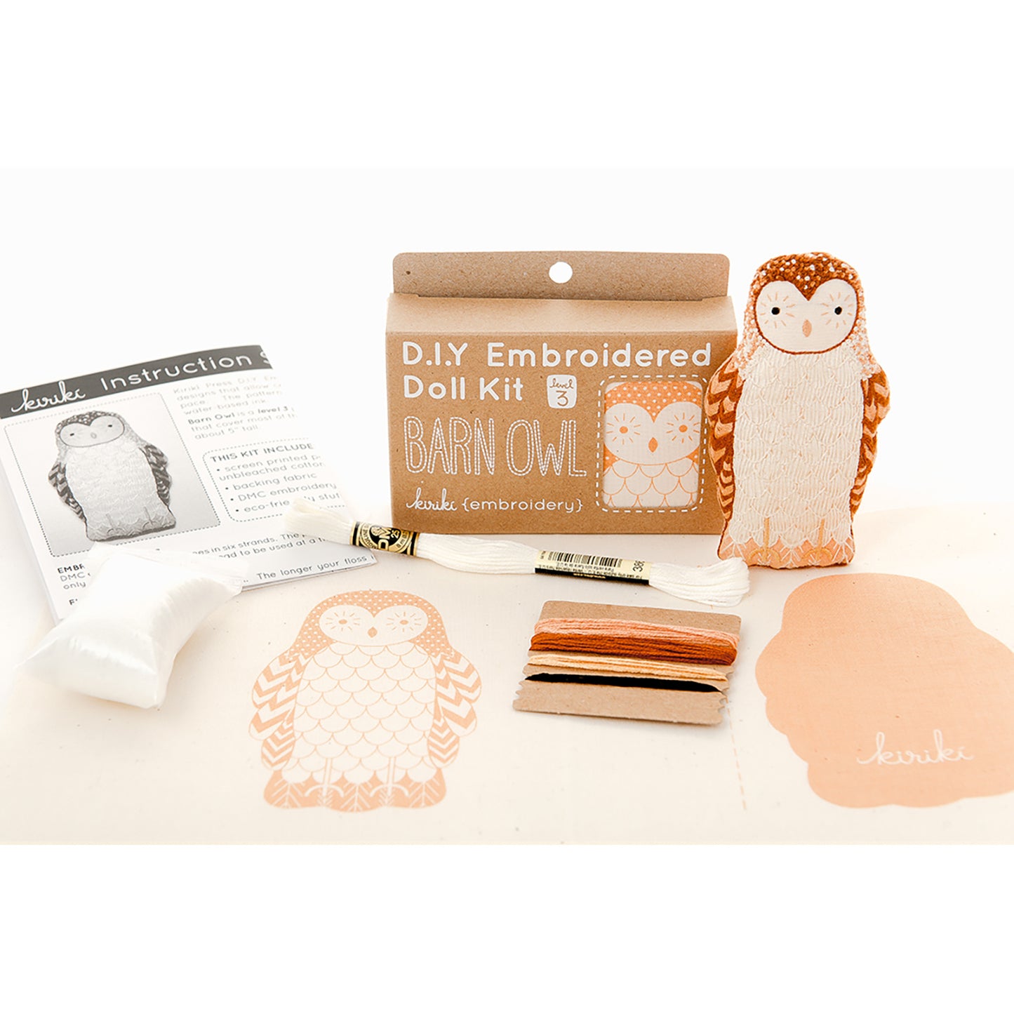 D.I.Y. Embroidered Doll Kit - Barn Owl Alternative View #2