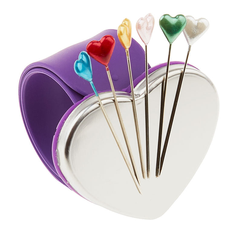 Magnetic Heart Shape Pincushion with Slap Band Bracelet Primary Image