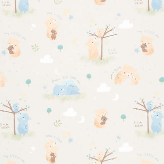 D is for Dream - Baby Bears Grey Yardage