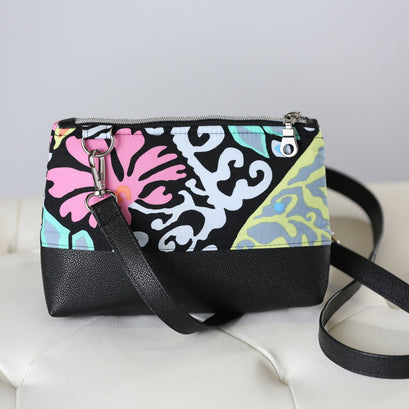 Kaffe Fassett Mia Bag Kit - Black Pebble Faux Leather