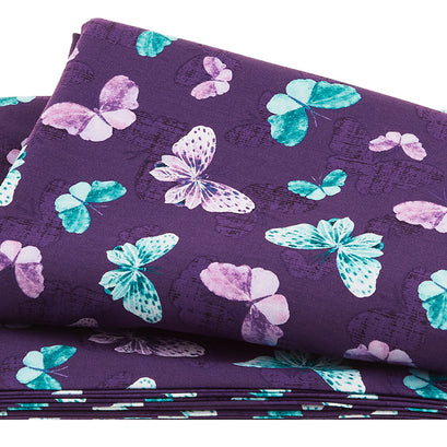 Botanical Magic - Butterfly Toss Purple 3 Yard Cut