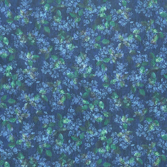Sienna - Leaves Navy Yardage