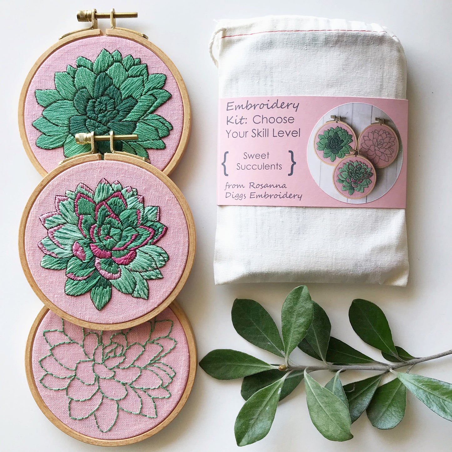 Sweet Succulent Embroidery Kit Alternative View #1