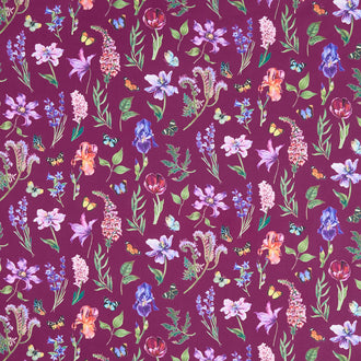 Deborah's Garden - Floral Magenta Yardage