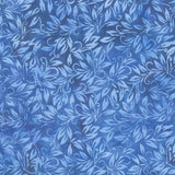 Porcelain Blue Batiks - Small Leaf Blue Marine Yardage Primary Image