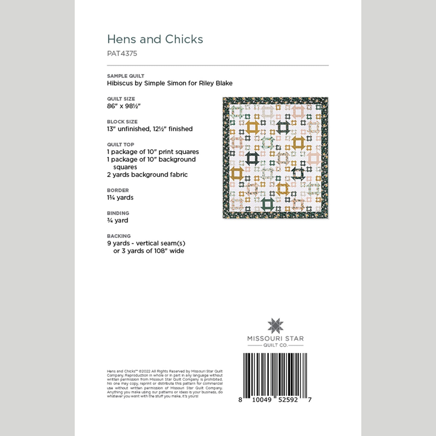Digital Download - Hen and Chicks Quilt Pattern by Missouri Star Alternative View #1
