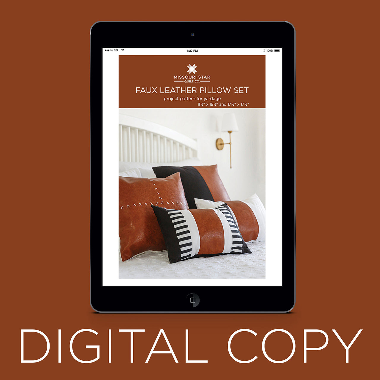 Digital Faux Leather Pillow Set Pattern by Missouri Star Primary Image