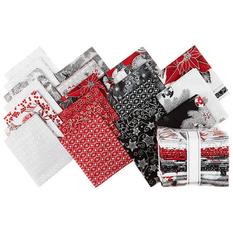 Holiday Flourish Scarlet Metallic Fat Quarter Bundle
