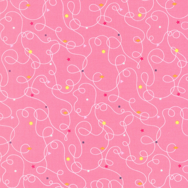 Effervescence (Riley Blake) - Squiggles Pink Yardage Primary Image