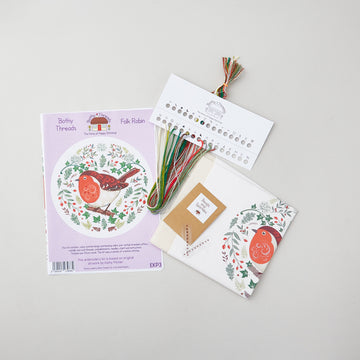 Folk Art Robin Embroidery Kit Alternative View #1