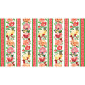 Morning Blossom - Floral Border Stripe White Multi Yardage Alternative View #1