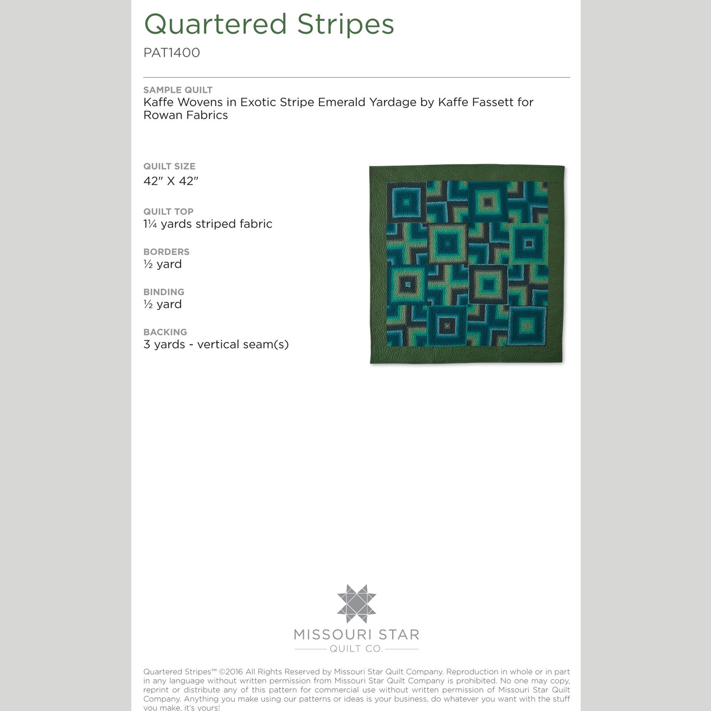 Digital Download - Quartered Stripes Quilt Pattern by Missouri Star Alternative View #1