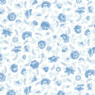 Blueberry Delight - Blueberry Fields Cream Yardage