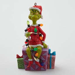 Jim Shore Dr. Seuss Grinch on Present Ornament Primary Image