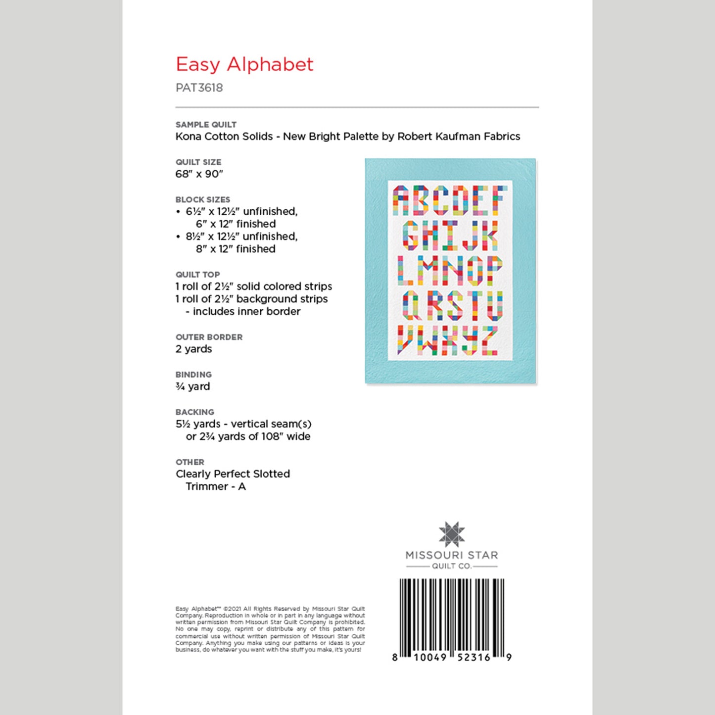 Digital Download - Easy Alphabet Quilt Pattern by Missouri Star Alternative View #1