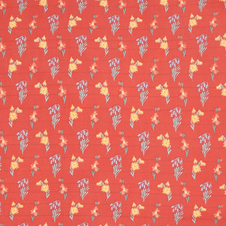 Farmhouse Summer - Wildflowers Red Yardage