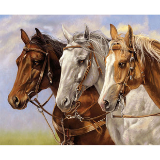 Ride the Range - Three of Kind Horse Multi Digitally Printed Panel