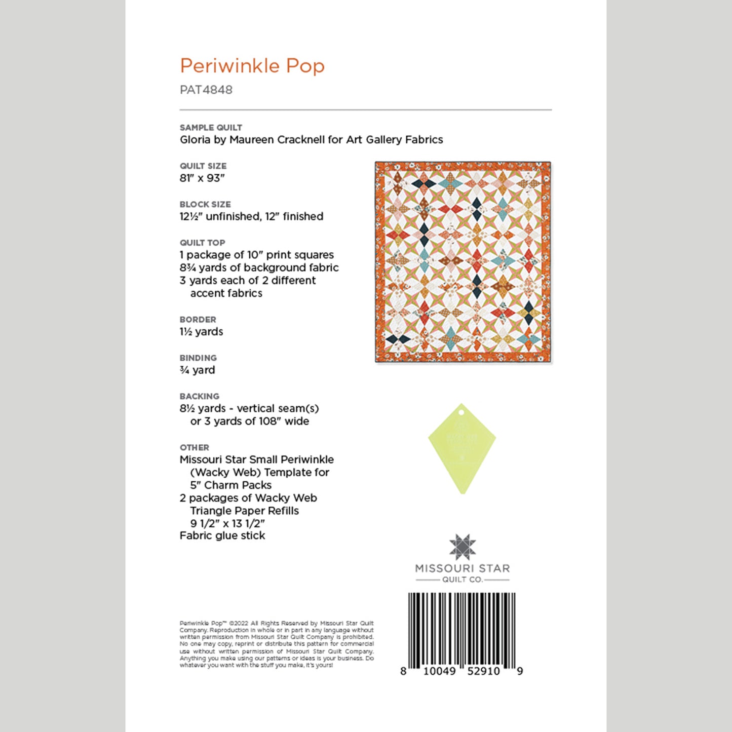 Digital Download - Periwinkle Pop Quilt Pattern by Missouri Star Alternative View #1