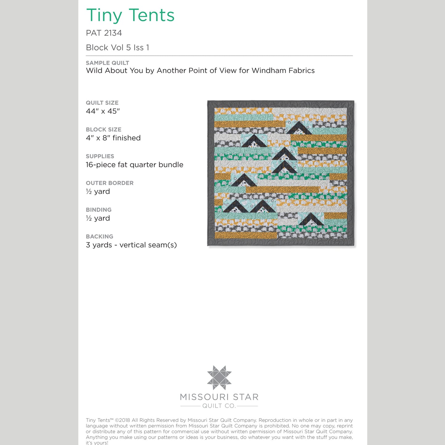 Digital Download - Tiny Tents Pattern by Missouri Star Alternative View #1