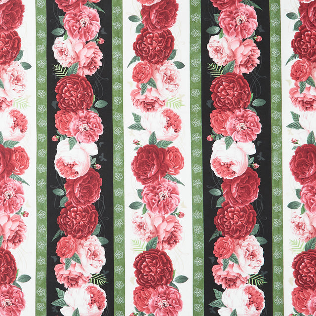 Daydream Garden - Floral Repeating Stripe Multi Yardage Primary Image