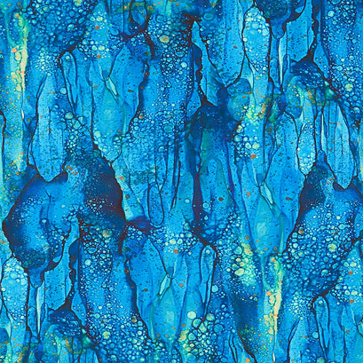 Morning Light - Alcohol Ink Blue Yardage