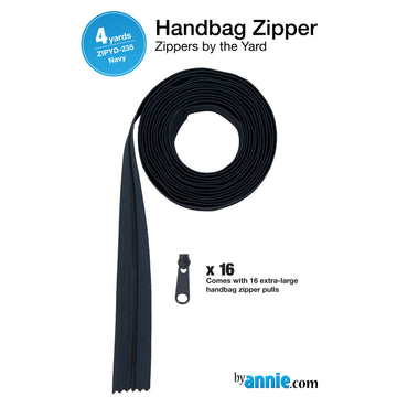 ByAnnie Zippers by the Yard - 4 yards Navy Primary Image