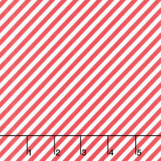Timber Gnomies Tree Farm - Diagonal Candy Cane Stripe Red/White Yardage