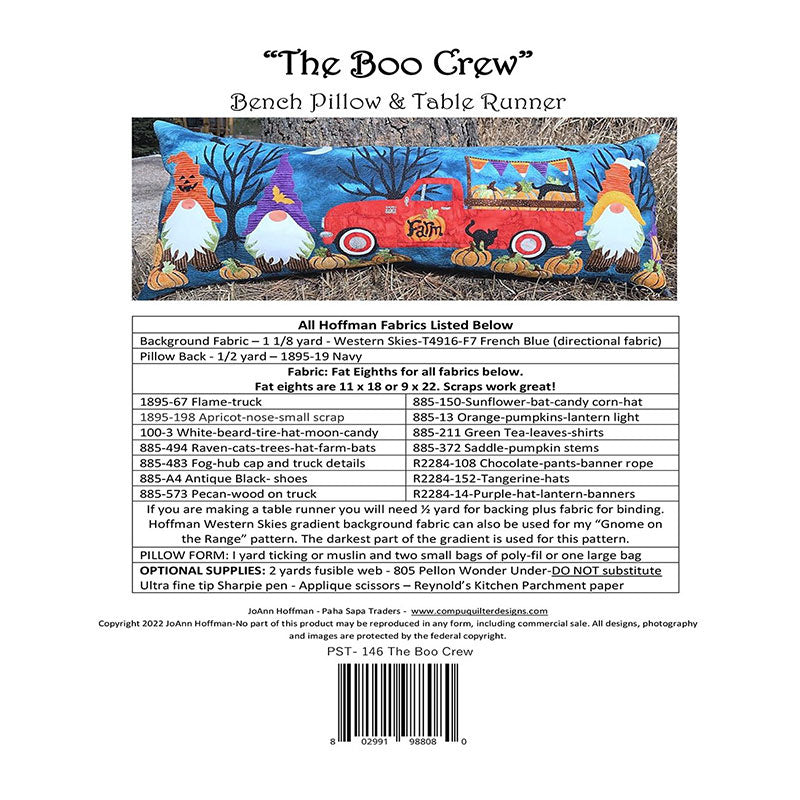 The Boo Crew Bench Pillow Pattern Alternative View #1