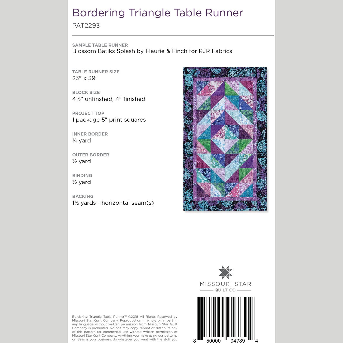 Digital Download - Bordering Triangle Table Runner Pattern by Missouri Star Alternative View #1